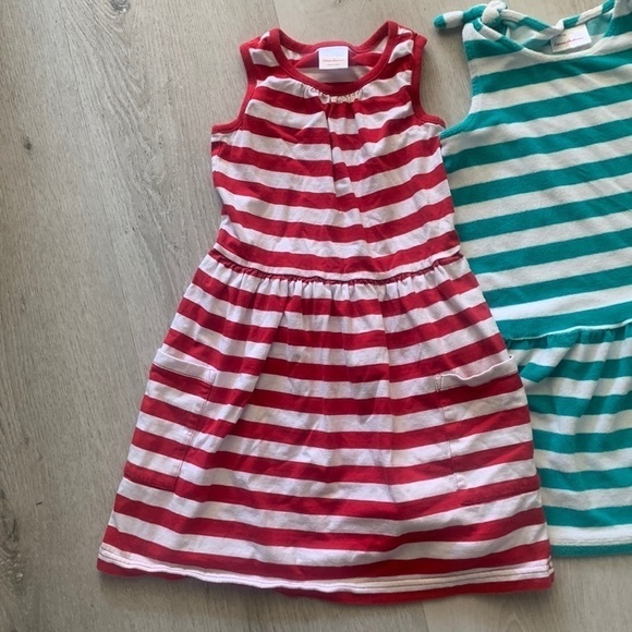 Bundle Hanna Andersson Twirl Tank Striped Dresses Size 6-7 red white blue summer - Picture 6 of 9